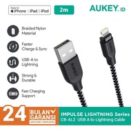 Aukey Cable 2M LightningBraided MFI Apple black - 500212