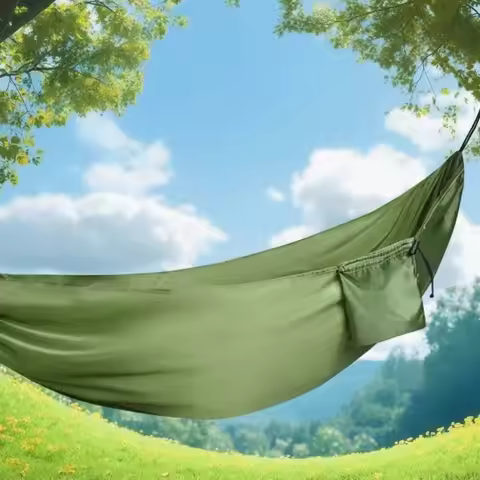 Dacron Colorful Hanging Hammocks Foldable Dacron Camping Hammock Easy Setup Single and Double Size O
