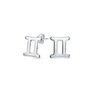 Small Simple Gemini Astrology Star Astrology Horoscope Stud Earrings for Women Teen. 925 Sterling Silver 12th Birthday Sign