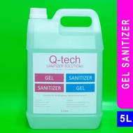 Q-TECH Gel Sanitizer (75% IPA/ Alcohol) Hand Sanitizer With Moisturizers 5L