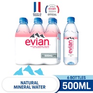 Evian Natural Mineral Water (6 x 500ml Pack)