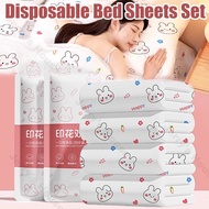 READYSTOCK  Disposable Bed Sheets Set Comfortable Travel Hotel Bedsheet Cover Pilot Cover Quilt Cove