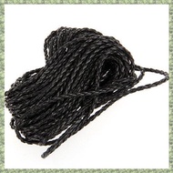 (C Z G L) 9m Black Braided Leather Necklace Cord String DIY 3mm HOT