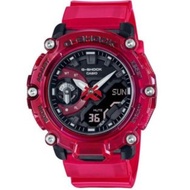 [𝐏𝐎𝐖𝐄𝐑𝐌𝐀𝐓𝐈𝐂]Casio G-Shock GA-2200SKL-4A GA-2200SKL Carbon Core Guard Structure Red Semi-Transparent Resin Band Watch