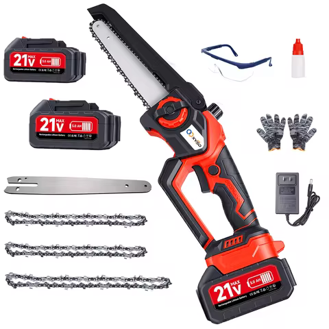 XYSD 8" & 6" Mini Chainsaw Cordless, Portable Handheld Electric Chainsaw with 2x3.0Ah Batteries, for