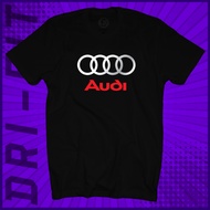 NEW AUDI LOGO ROUND NECK 160GSM SHORT SLEEVE 100% MICROFIBER DRI-FIT JERSEY UNISEX ADULT S SERIES RS