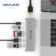 Wavlink 7-In-2 USB-C Hub/แท่นวางขนาดเล็กเข้ากันได้กับThunderbolt 3 USB CHDMI 4K100W PD USB-C 2x USB 3.0 SD/MicroSD Readerพื้นที่สีเทาสำหรับMacbook Pro 2016-2020 Macbook Air 2018-2020