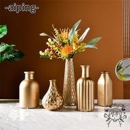 AIPING Gold Glass Vase Nordic Ornaments Modern Flower Bottle