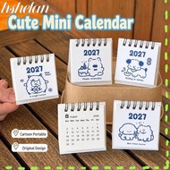 HSHELAA 2026 Desk Calendar, Mini Portable Coil Calendar,  Cartoon Calendar Plan Book Desktop Ornamen