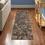 Superior Indoor Runner Rug, Jute Backing, Plush Floral Rugs for Entryway, Kitchen Floors, Office Flo