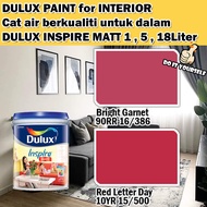 ICI DULUX INSPIRE INTERIOR MATT 1 , 5 &amp; 18 Liter Bright Garnet / Red Letter Day