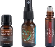 SpaRoom Immunity Kit, 10mL Immunity Oil 100% Pure, 15mL Eucalyptus Mint Shower Spray, 10mL Sinus Topical Roll-on