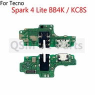 For Tecno Spark 4 Lite BB4K / KC8S USB Dock Charger Port Headphone Audio Jack Microphone MIC Flex Ca