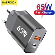 USB PD Charger 65W GaN Charger Quick Charge 3.0 Phone Charge Adapter For iPhone 14 Pro Xiaomi Samsung Huawei USB C Wall Charger
