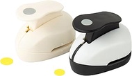 2PCS Circle Hole Puncher Shapes for Crafts (0.385 inch + 1/2 inch) Circle Cutter Paper Punch Set Scr