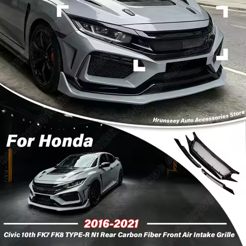 For Honda Civic 10th FK7 FK8 TYPE-R N1 2016 2017 2018 2019 2020 2021 Rear Carbon Fiber Front Air Int