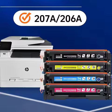 4PCS Compatible for HP 207a 206A Toner Cartridge with Chip M282nw M283fdn M283fdw M283cdw MFP M255dw