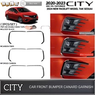 AMAZING HONDA CITY GN2 SEDAN HATCHBACK 2020-2024 CAR FRONT BUMPER CANARD GARNISH FOG LAMP CANARD TRI