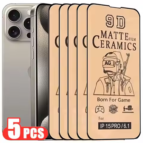 5PCS Matte Ceramic Film for iPhone 15 14 11 13 12 Pro Max Screen Protectors for iPhone 15 14 Plus X