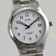 SEIKO ALBA 精工 ALBA 7N32-K004 10BAR 男錶 白色錶盤 手錶 古董錶