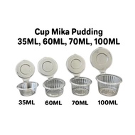 [Cup Mika Pudding Jelly Sambal Sauce Cup Size 35ml, 60ml, 70ml, 100ml with Connecting Lid] / Pudding