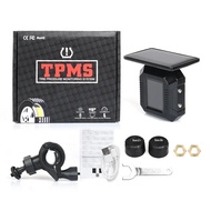ระบบตรวจสอบแรงดันลมยางรถจักรยานยนต์พลังงานแสงอาทิตย์ TPMS คําเตือนอุณหภูมิ 2 เซ็นเซอร์ TMPS ภายนอกแร