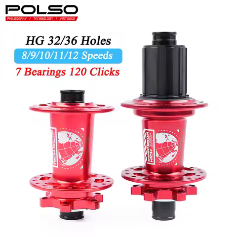 POLSO MTB Hub 32H 36H 7 Bearings 120 Clicks Front and Rear Hub Boost 8 9 10 11 12 Speeds Disc Brake 