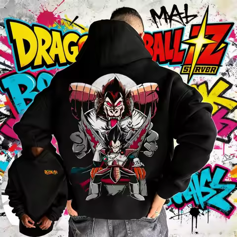 2026New Autumn/winter Dragon Ball 40th Anniversary Vegeta 100% Cotton Anime Hoodie Extra Size Casual