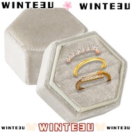 WINTE3U 3 Slots, Velvet Jewelry Ring Box, Proposal  Women