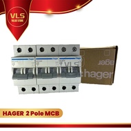 HAGER 2 POLE 32A 40A 63A MCB 【100% Authentic】
