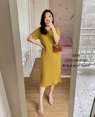 MATILDA KNIT SLIT DRESS CNY POLOS RIB RAJUT PREMIUM DRESS KERAH COLLAR