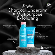 Brighty Charcoal Underarm Masque X Multipurpose Exfoliating Toner Paket pencerah ketiak - Underarm W