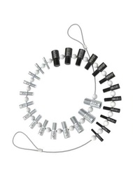 1個螺帽和螺栓螺紋測量工具,英制和公制,26種男/女規格,不銹鋼14英制和12公制螺紋測量工具
