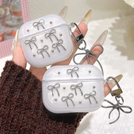 Silver Bow Earphone Case i12 i11 i13 Cartoon Transparent Embossed 1 2 3 Bluetooth gen gen1 gen2 Pro 