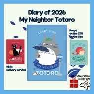 2026 Totoro Diary/2026 My Neighbor Totoro Diary/2026 Kiki's  Delivery Service Diary/2026 Ponyo on th
