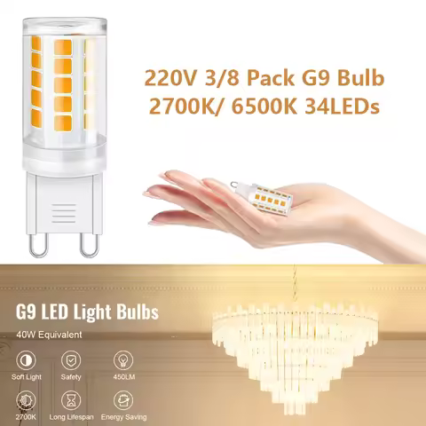 G9 Led Bulbs 220V Candelier Ceiling Light Bulb Corn Lamp 34Leds 3/8 Pack 2700K 6500K 3W No Filcker 3