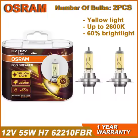 OSRAM FOG BREAKER H7 62210FBR PX26d Headlight 12V 55W 2600K +200% Yellow Fog Light +60% Bright Car H