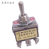 [Adepe] Toggle Switch, 3PDT On/Off/On 3 Position 6 Pins Momentary, AC 250V 15A