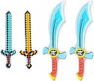 WUSJCOF Pack of 4 Inflatable Swords, Pirate Swords, Pirate Party Swords, Toy Swords, Pirate Party Ac