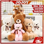 JOJOY (60cm 80cm) Love Bear Plush Toy Sleeping Pillow Ribbon Doll Ragdoll Children's Big Doll Plush 
