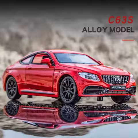 1:32 Alloy C63S GT63S Cars Models Diecast Toys Doors Opened Miniature Vehicles Rubber Tires Light Mu