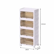 Fp1- (4層)可折疊收納櫃 家用免安裝收納櫃 臥室客廳塑膠置物櫃 多層多功能雜物收納箱 衣物被子收納 收納盒 收納櫃子 家用塑膠箱