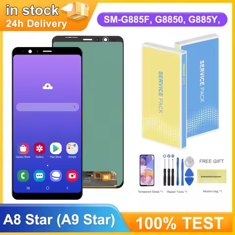 Display Screen for Samsung Galaxy A8 Star G885 G885F G8850, for Samsung Galaxy A9 Star Lcd Display T