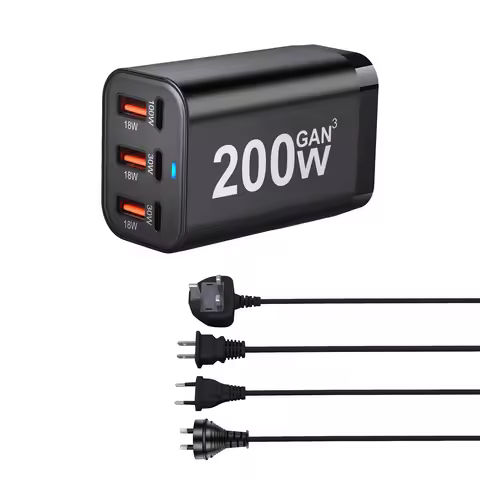 200W 6Ports GaN Quick Charger 4.0 3.0 Type C PD USB Charger Portable QC4.0 3.0 Fast Charger For Sams