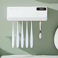 UV Toothbrush Holder Wall Mounted UV Toothbrush Sterilizer With Dryer Bathroom Toothbrush Organizer 