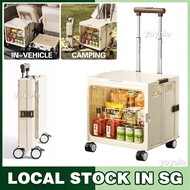 Foldable Trolley Car Storage Box Camping Trolley Grocery Shopping Cart Folding