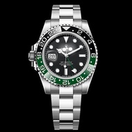 ROOLEEXASA GMT- MASTER ll 40MM MAN'S WATCH OYESTERSYEEL BLACK AND GREEN FREE BOX