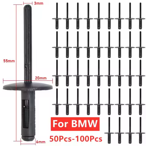 50-100pcs Car Fastener Clips Bumper Door Panel Fender Liner Clips Plastic Rivets 6mm For BMW X1 E84 