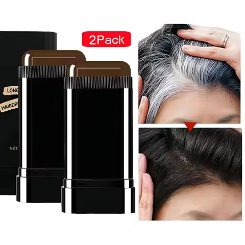 2Pcs Comb Hair Dye Stick Portable Hair Root Cover Up Stick Men Women Gray Hair Coverage Sweat-Proof 