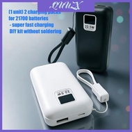 QUU DIY Powerbank Case Super Quick Charging Plastic Case For 2pieces 21700 Batteries